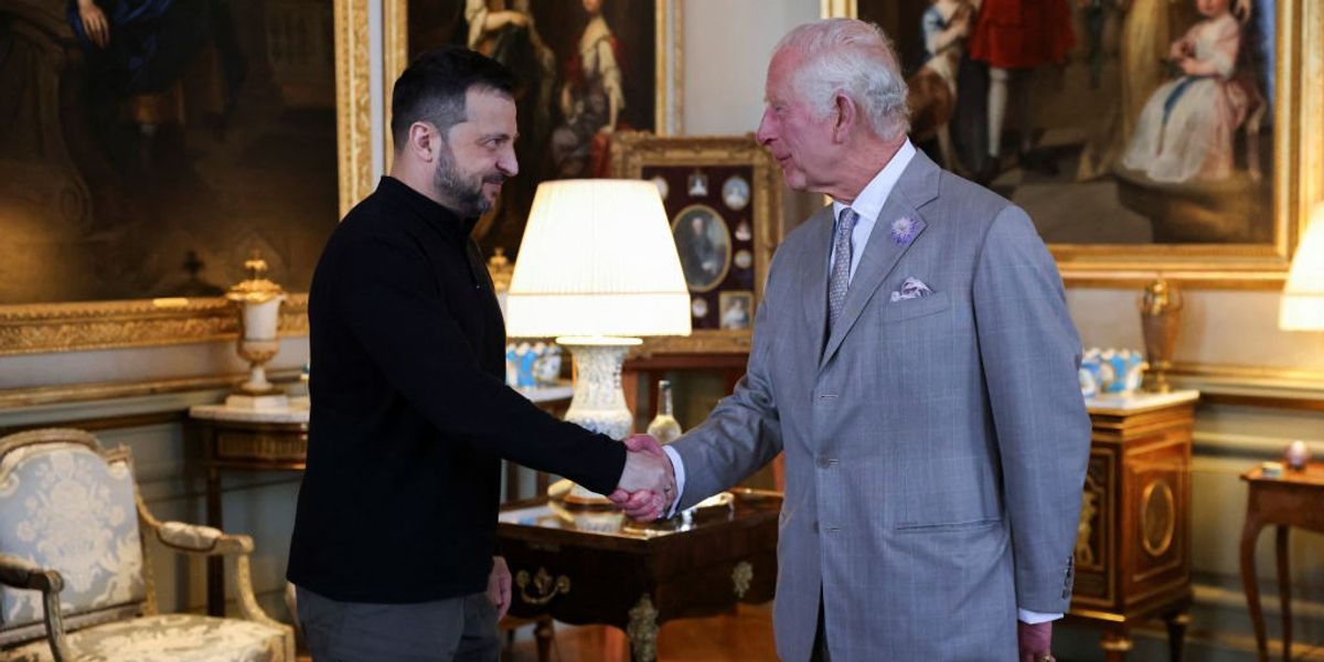 NextImg:King Charles shakes hands with Zelensky as monarch holds talks at Blenheim Palace