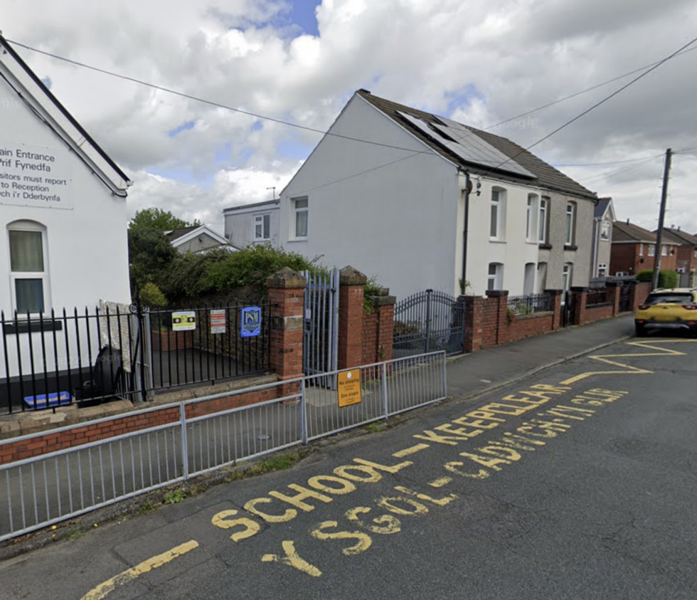 Previous road markings outside Llangyfelach Primary School in Swansea were accurate