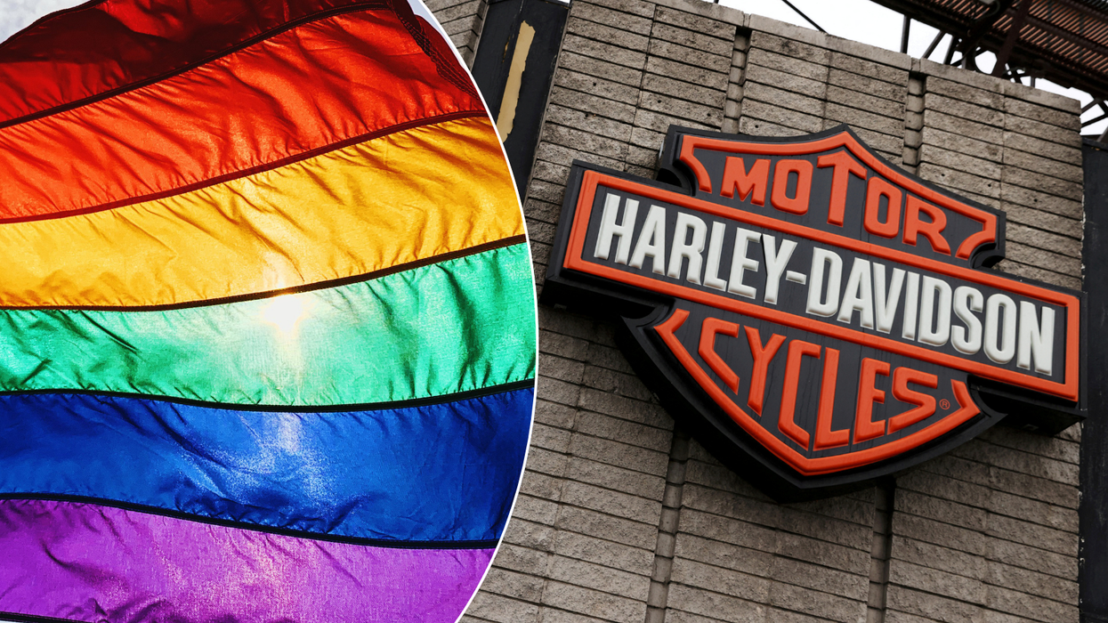 Pride flag/Harley-Davidson logo