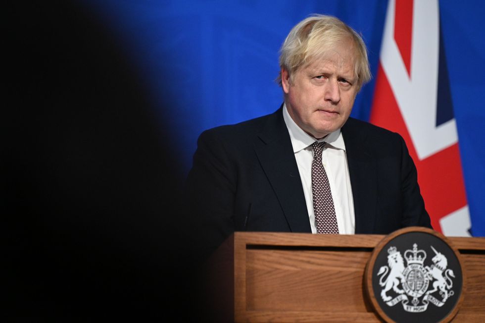 Prime Minister Boris Johnson addresses the media regarding the United Kingdom's Covid-19 infection rate and vaccination campaign in Downing Street, London.