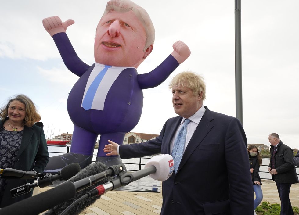 Prime Minister Boris Johnson and newly elected MP Jill Mortimer (left) at Jacksons Wharf in Hartlepool, County Durham, following Ms Mortimer's victory in the Hartlepool parliamentary by-election. Picture date: Friday May 7, 2021.