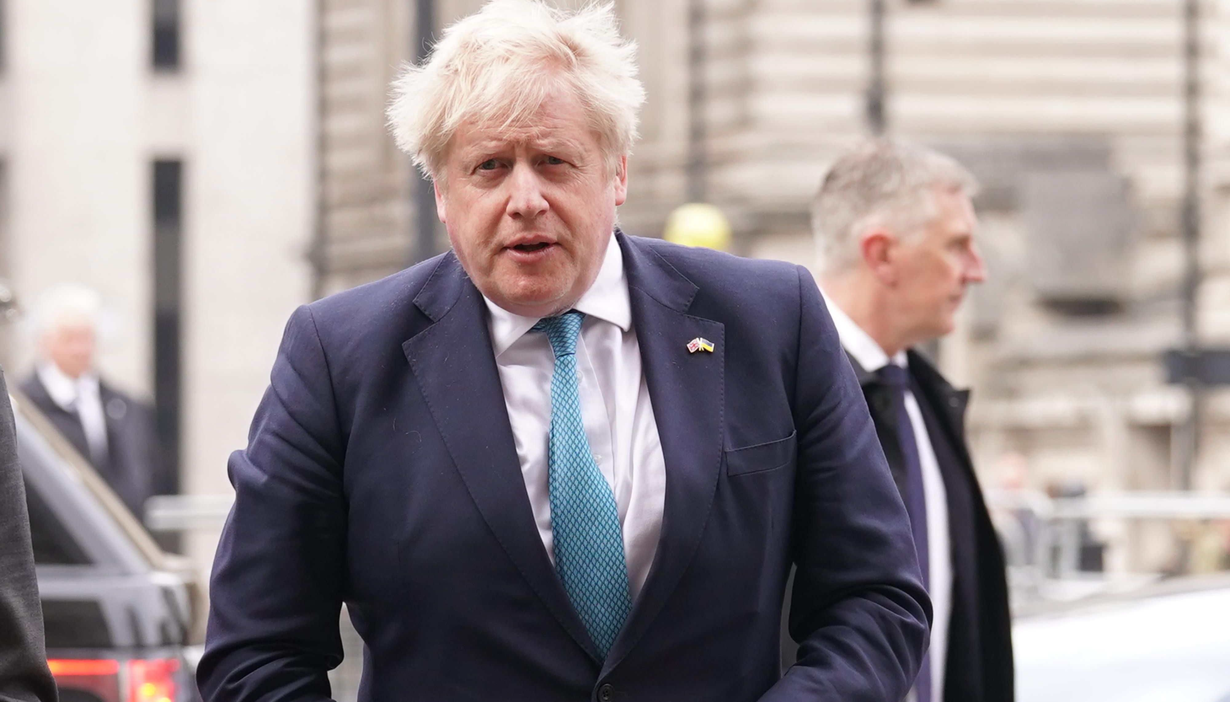 Prime Minister Boris Johnson arriving for a Service of Thanksgiving for the life of the Duke of Edinburgh, at Westminster Abbey in London. Picture date: Tuesday March 29, 2022.