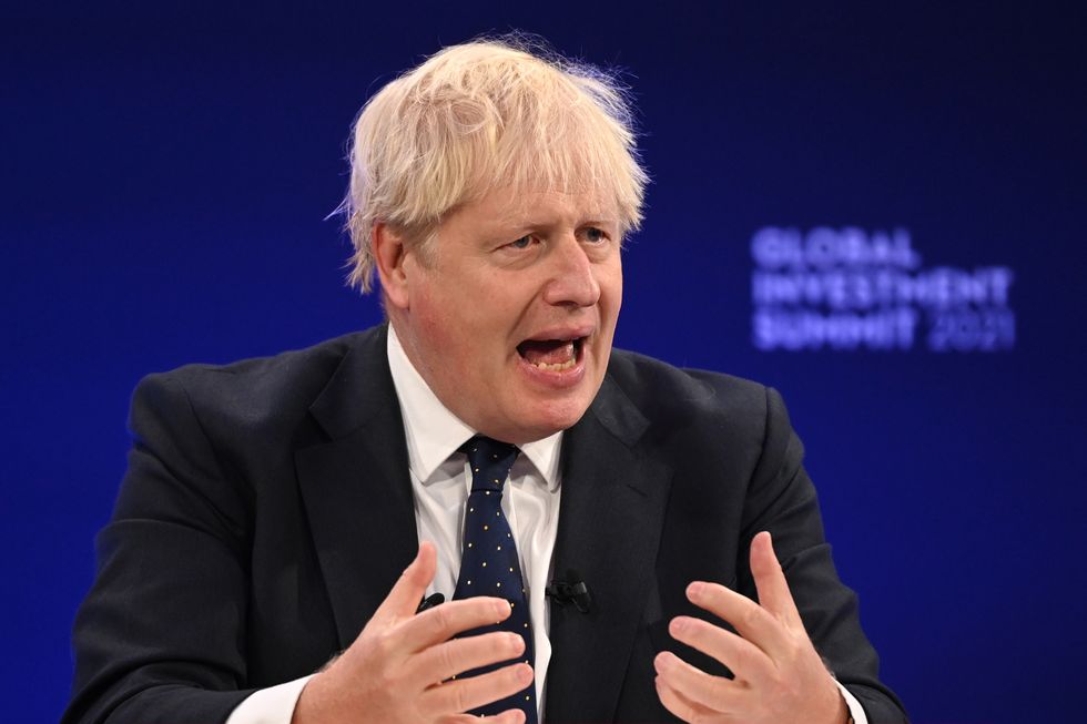 Prime Minister Boris Johnson delivers a speech during the Global Investment Summit at the Science Museum, London. Picture date: Tuesday October 19, 2021.