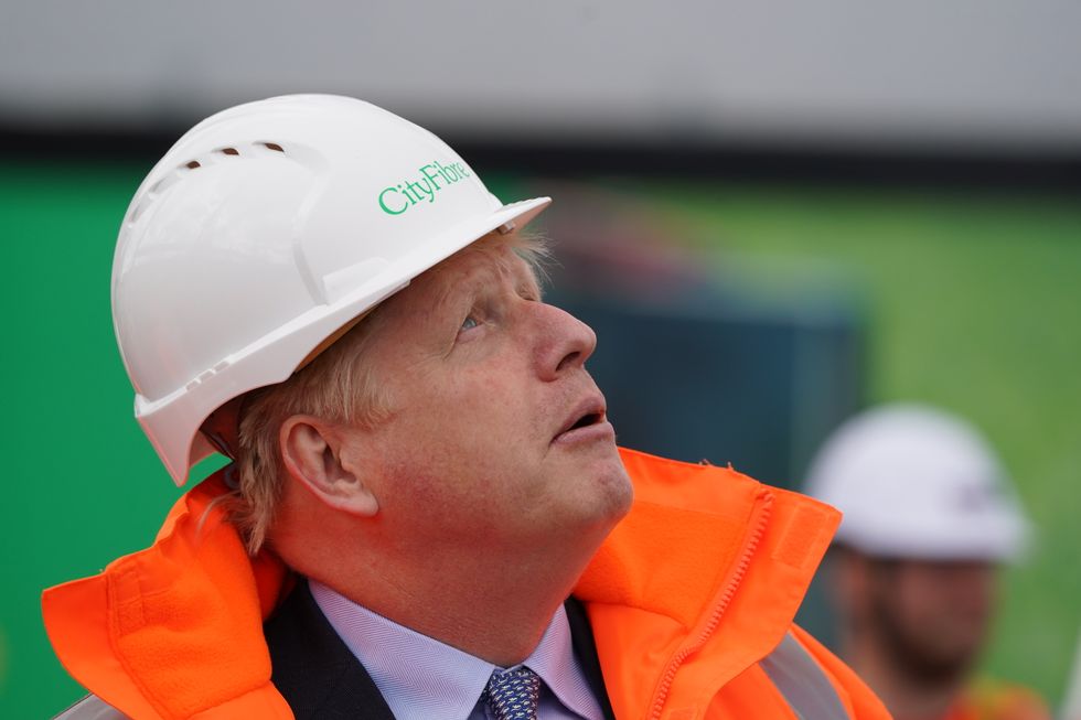 Prime Minister Boris Johnson during a visit to CityFibre Training Academy in Stockton-on-Tees, Darlington. Picture date: Friday May 27, 2022.