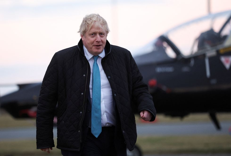 Prime Minister Boris Johnson during a visit to RAF Valley in Anglesey, North Wales.