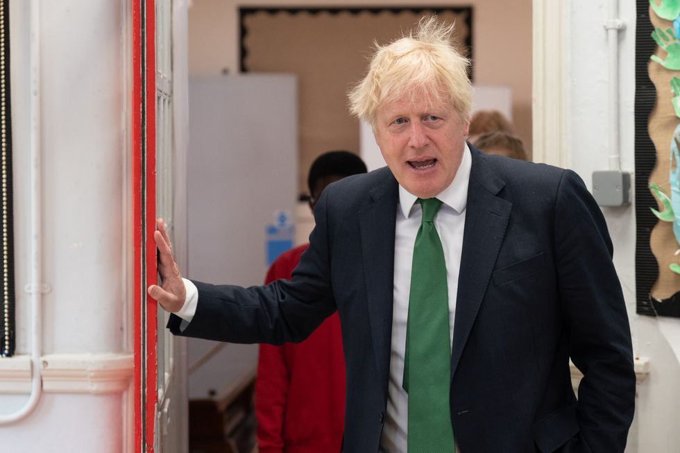 Prime Minister Boris Johnson during a visit to St Mary Cray Primary Academy, in Orpington
