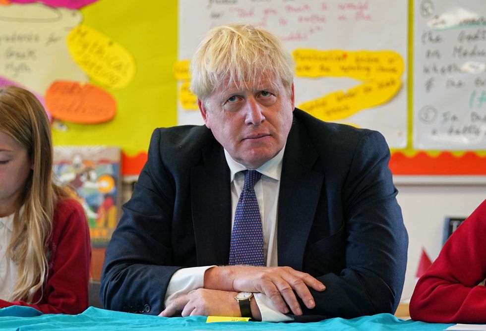Prime Minister Boris Johnson during a visit to Westbury-On-Trym Church of England Academy in Bristol, prior to a regional cabinet meeting in the city later today. Picture date: Friday October 15, 2021.