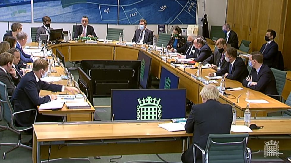 Prime Minister Boris Johnson giving evidence to the Liaison Committee at the House of Commons, London. Picture date: Wednesday November 17, 2021.