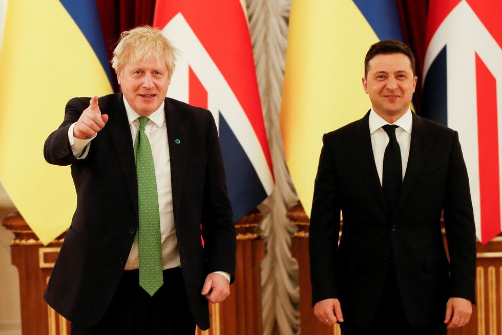 Prime Minister Boris Johnson in Kyiv, Ukraine as he holds crisis talks with Ukrainian president Volodymyr Zelensky amid rising tensions with Russia. Picture date: Tuesday February 1, 2022.