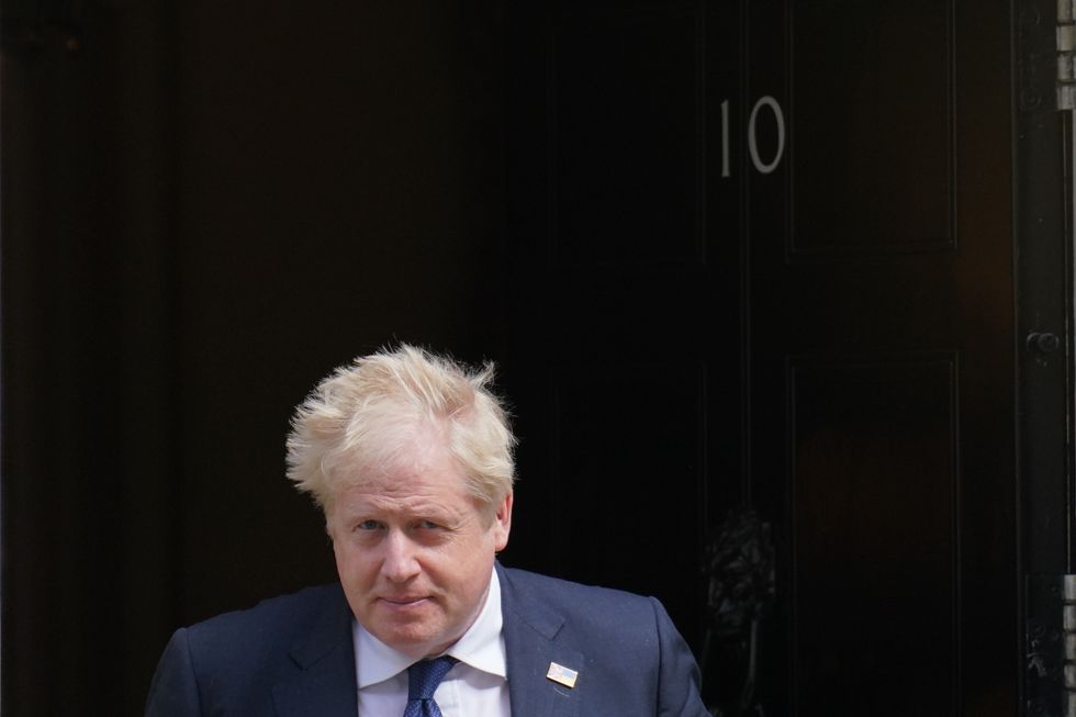 Prime Minister Boris Johnson leaves 10 Downing Street, London, to attend Prime Minister's Questions at the Houses of Parliament. Picture date: Wednesday April 20, 2022.