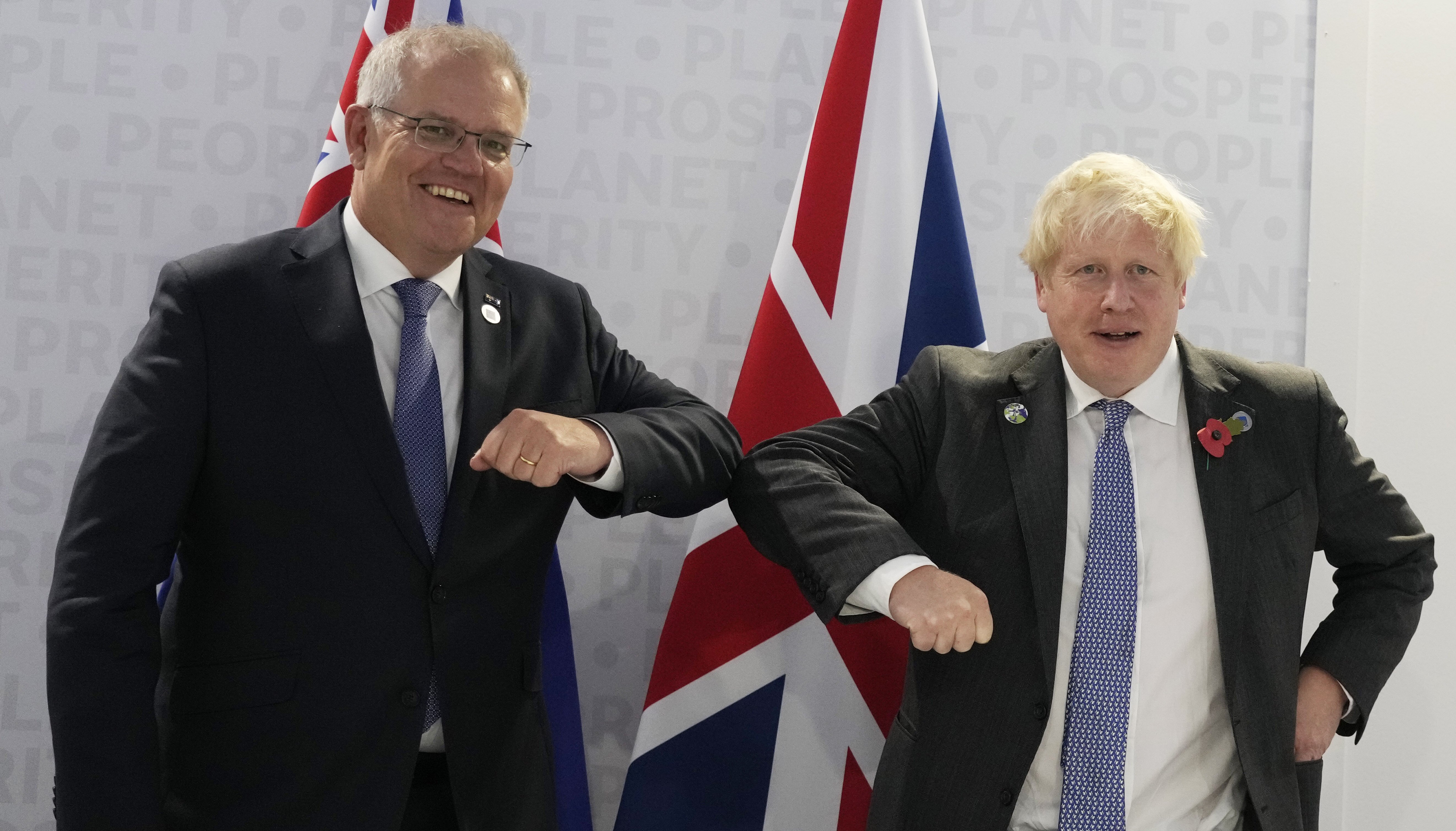 Prime Minister Boris Johnson (right) with Australia's Prime Minister Scott Morrison prior to a bilateral meeting during the G20 summit in Rome, Italy.