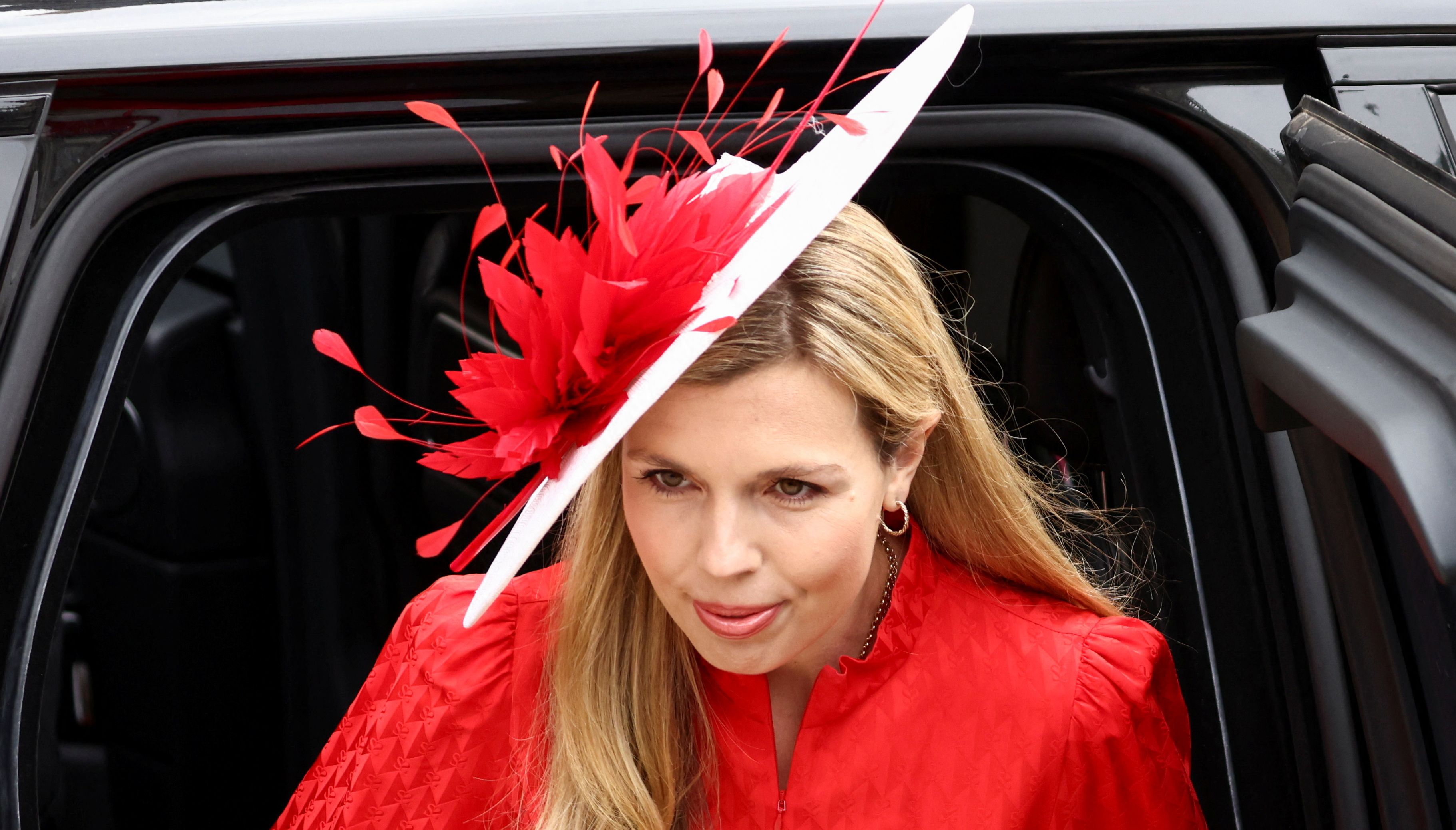 Prime Minister Boris Johnson's wife Carrie Symonds arriving for the National Service of Thanksgiving at St Paul's Cathedral, London, on day two of the Platinum Jubilee celebrations for Queen Elizabeth II. Picture date: Friday June 3, 2022.