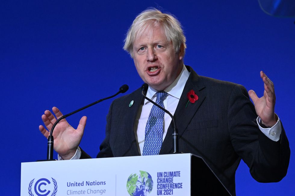 Prime Minister Boris Johnson speaking during the opening ceremony for the Cop26 summit at the Scottish Event Campus (SEC) in Glasgow. Picture date: Monday November 1, 2021.