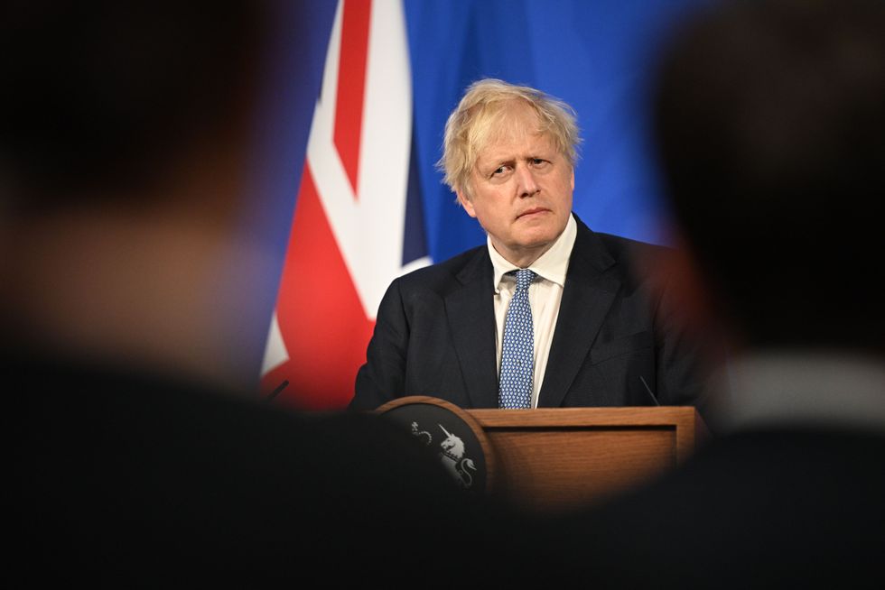 Prime Minister Boris Johnson speaks during a press conference in Downing Street, London, following the publication of Sue Gray's report into Downing Street parties in Whitehall during the coronavirus lockdown. Picture date: Wednesday May 25, 2022.
