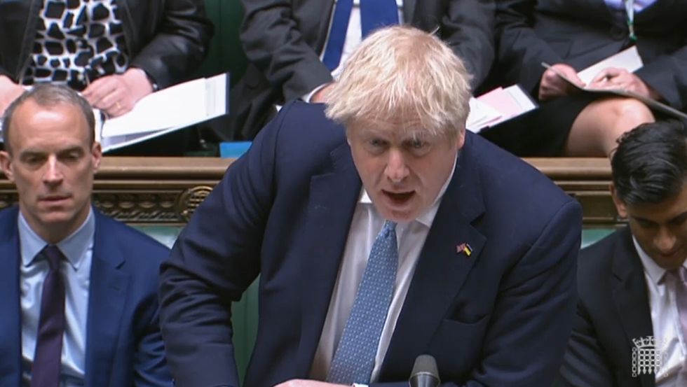 Prime Minister Boris Johnson speaks during Prime Minister's Questions in the House of Commons, London. Picture date: Wednesday March 30, 2022.
