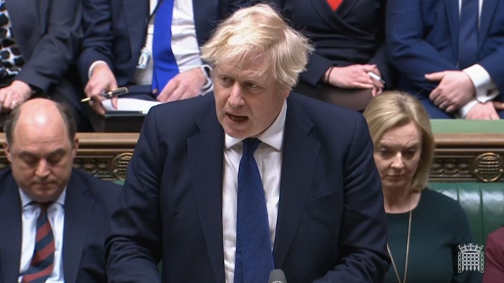 Prime Minister Boris Johnson updating MPs in the House of Commons on the latest situation regarding Ukraine, following Russia's invasion. Picture date: Thursday February 24, 2022.