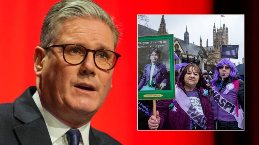 Prime Minister Keir Starmer and Waspi campaigners