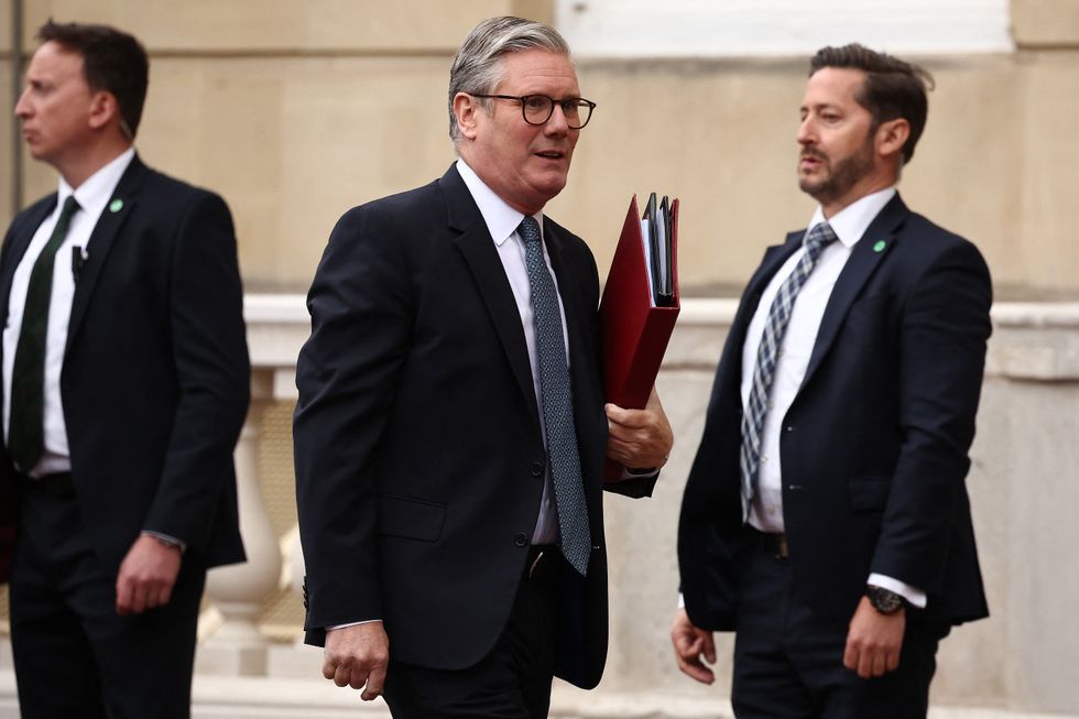 Prime Minister Keir Starmer arrives to attend the UK-EU Summit at Lancaster House in London