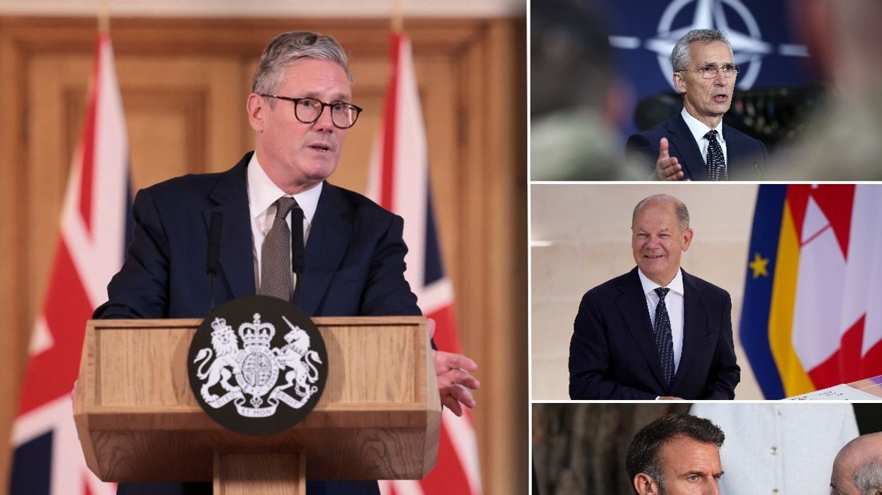 Prime Minister Keir Starmer, Jens Stolenberg, Olaf Scholz and Emmanuel Macron