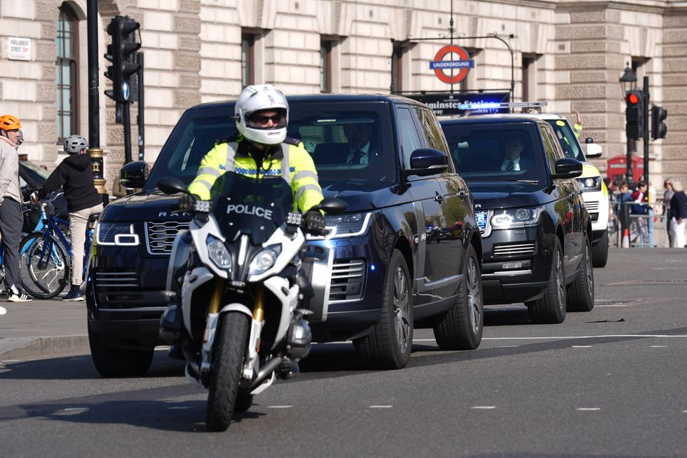 Prime Minister Keir Starmer's vehicle convoy