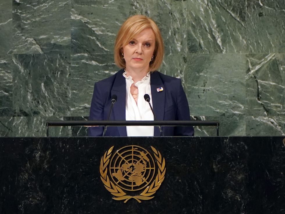 Prime Minister Liz Truss delivers a speech to members of the United Nations in New York during her visit to the US to attend the 77th UN General Assembly. Picture date: Wednesday September 21, 2022.