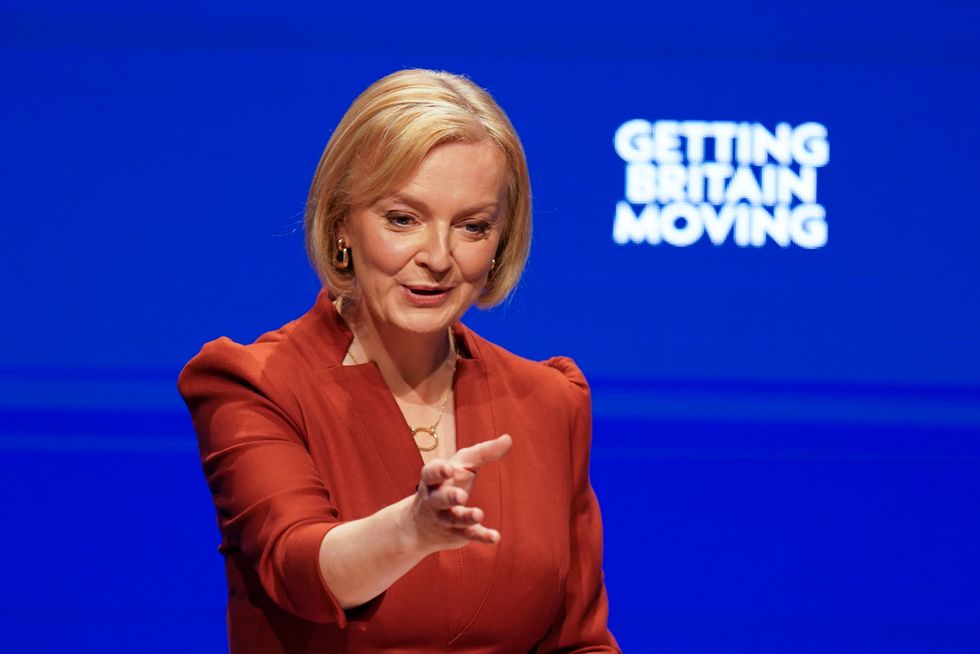 Prime Minister Liz Truss delivers her keynote speech at the Conservative Party annual conference at the International Convention Centre in Birmingham. Picture date: Wednesday October 5, 2022.