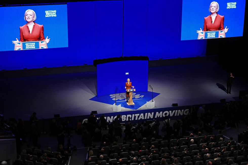 Prime Minister Liz Truss delivers her keynote speech at the Conservative Party annual conference at the International Convention Centre in Birmingham. Picture date: Wednesday October 5, 2022.
