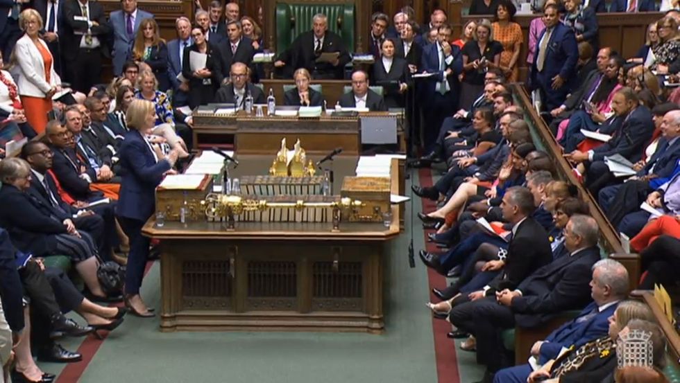 Prime Minister Liz Truss faces Labour leader Keir Starmer during Prime Minister's Questions in the House of Commons, London.