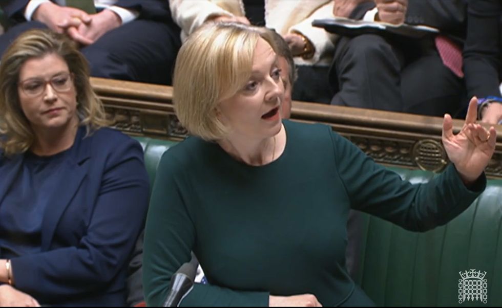 Prime Minister Liz Truss speaks during Prime Minister's Questions in the House of Commons, London.