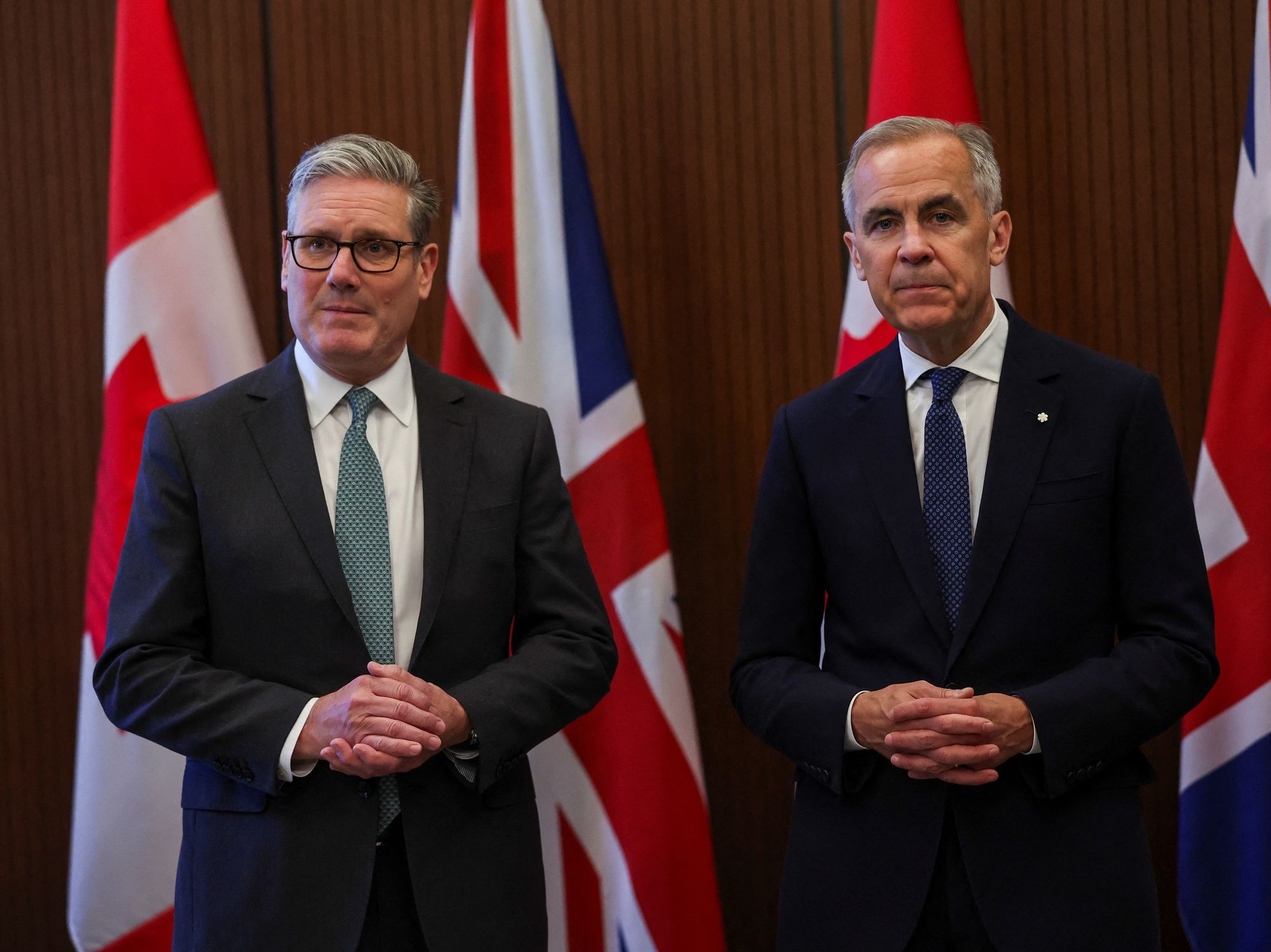 Prime Minister of Canada Mark Carney (right) and Prime Minister Sir Keir Starmer during a bilateral meeting at Parliament Hill in Ottawa, Canada, ahead of the G7 summit leaders' summit