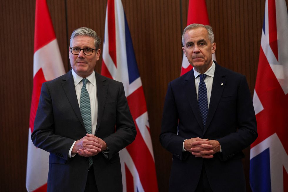Prime Minister of Canada Mark Carney (right) and Prime Minister Sir Keir Starmer during a bilateral meeting at Parliament Hill in Ottawa, Canada, ahead of the G7 summit leaders' summit