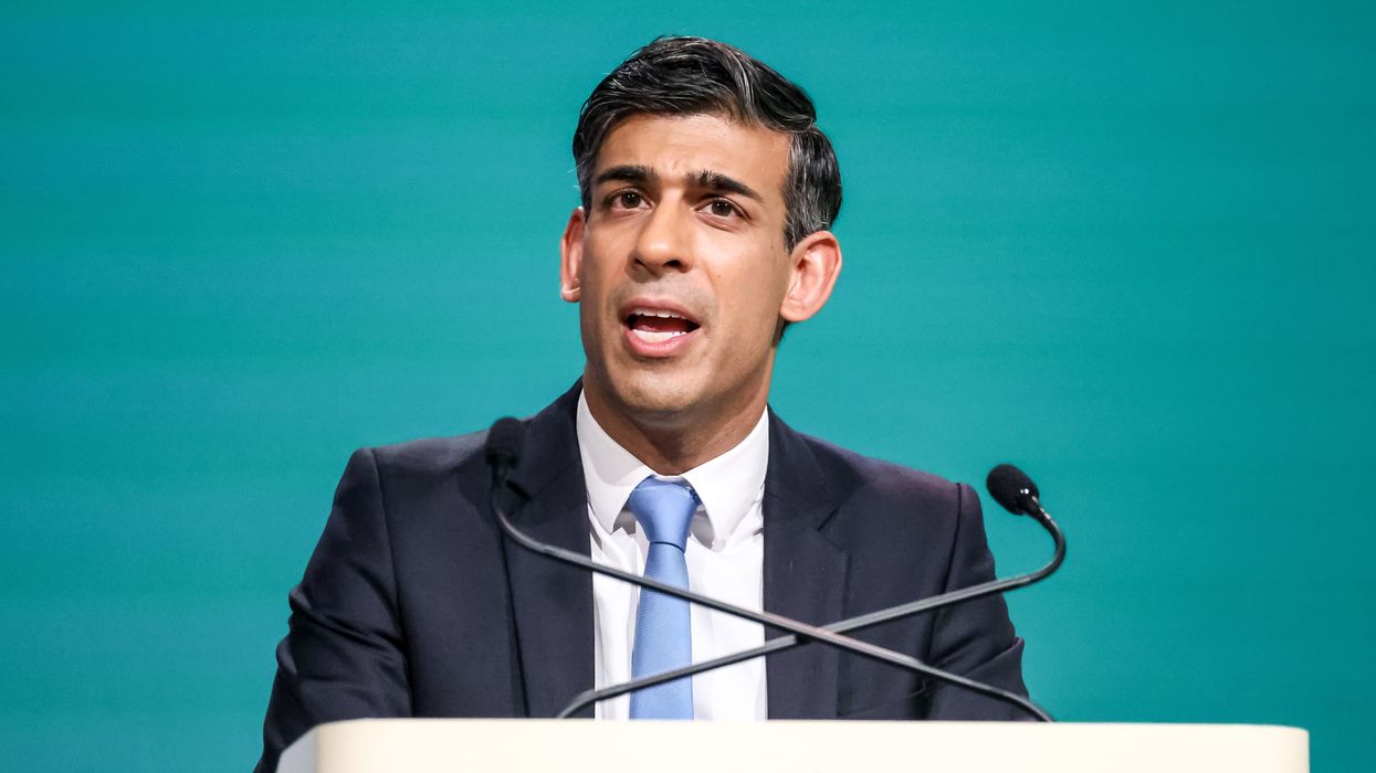 Prime Minister Rishi Sunak addresses national delegations during the First Part of the High-Level Segment for Heads of States and Governments during the COP28, UN Climate Change Conference, held by UNFCCC in Dubai Exhibition Center