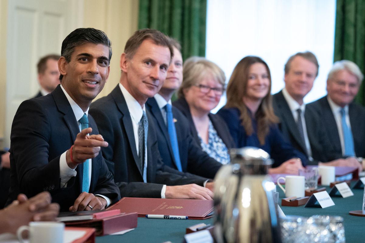 Prime Minister Rishi Sunak and Chancellor Jeremy Hunt in Cabinet meeting