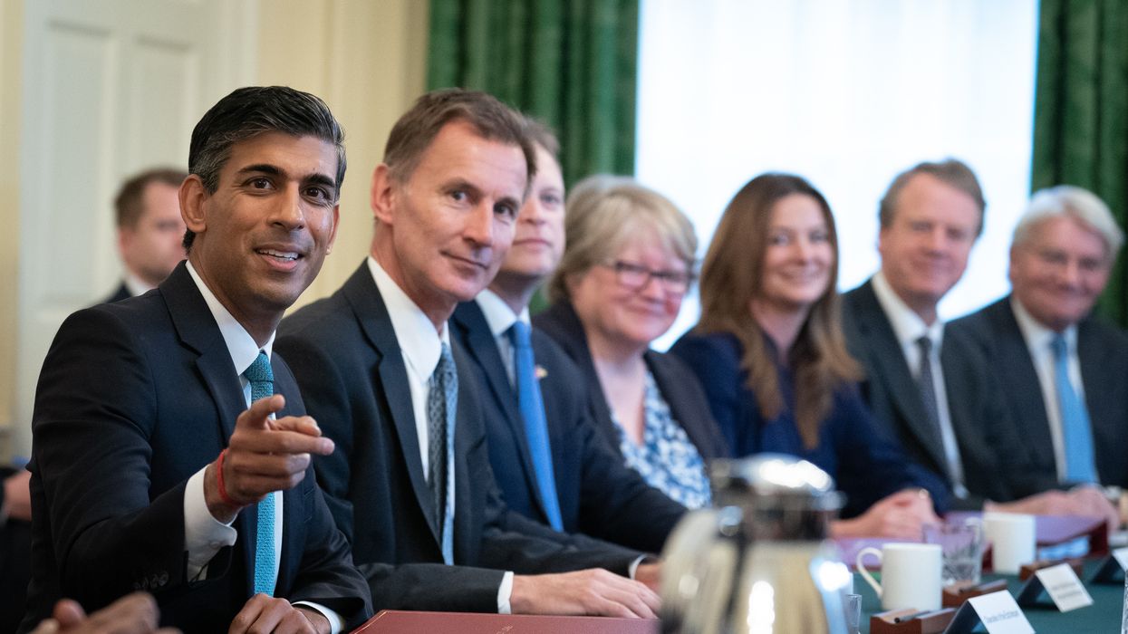 Prime Minister Rishi Sunak and Chancellor Jeremy Hunt in Cabinet meeting