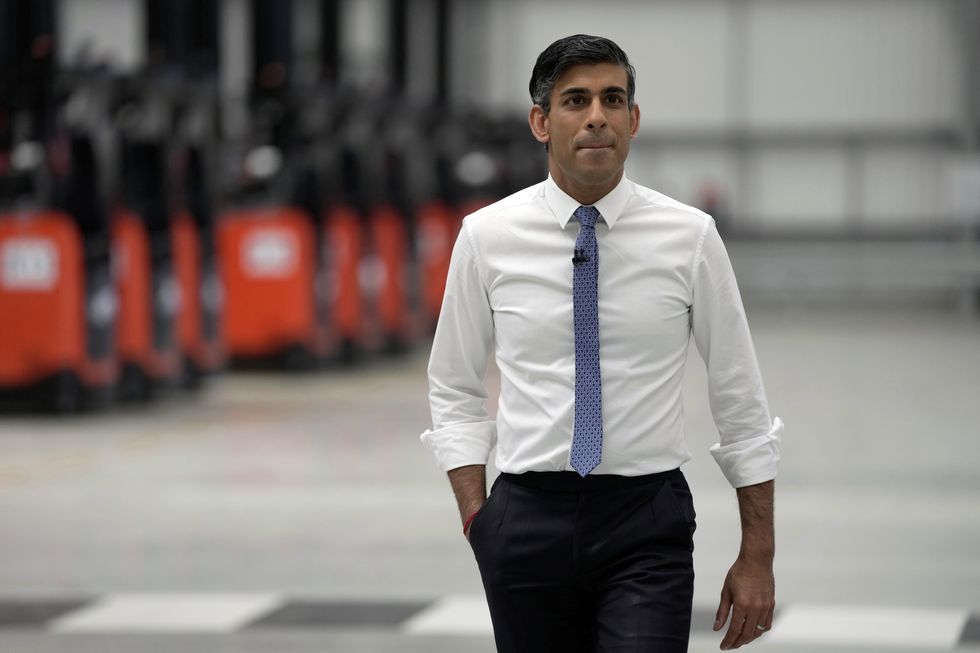 Prime Minister Rishi Sunak during a PM Connect event at the IKEA distribution centre in Dartford