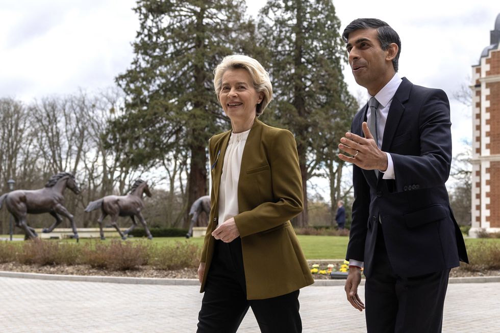 Prime Minister Rishi Sunak greets EU President, Ursula Von Der Leyen