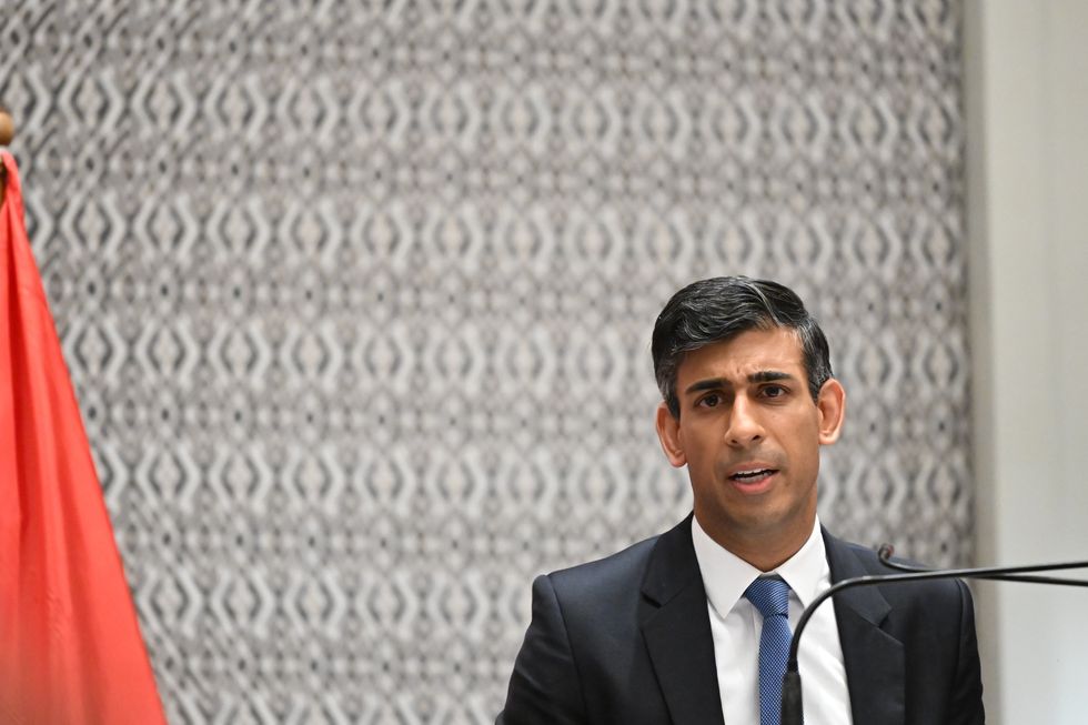 Prime Minister Rishi Sunak holds a press conference after meeting with US President Joe Biden and a phone call to Ukraine President Volodymyr Zelenskyy at the G20 summit in Nusa Dua, Bali, Indonesia. Picture date: Wednesday November 16, 2022.