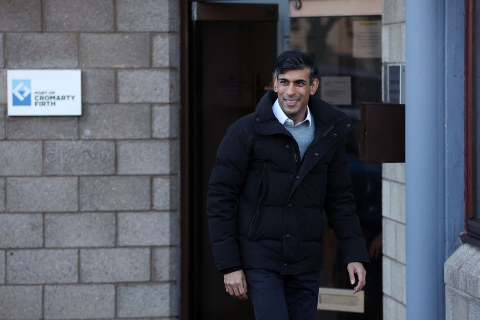 Prime Minister Rishi Sunak leaves following a visit to the Port of Cromarty Firth, Invergordon, during a two day visit to Scotland to highlight the benefits of remaining in the United Kingdom as he seeks to counter Nicola Sturgeon's push for independence. Picture date: Friday January 13, 2023.