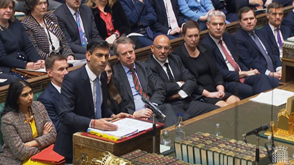 Prime Minister Rishi Sunak speaks during Prime Minister's Questions in the House of Commons, London. Picture date: Wednesday December 14, 2022.