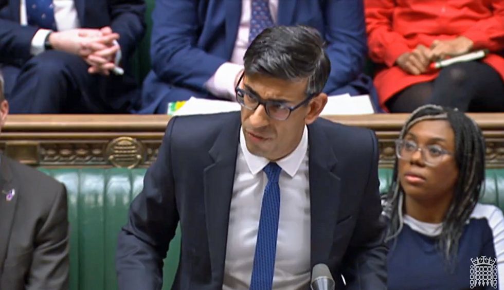Prime Minister Rishi Sunak speaks during Prime Minister's Questions in the House of Commons, London. Picture date: Wednesday January 25, 2023. See PA story Politics PMQs. Photo credit should read: House of Commons/PA Wire