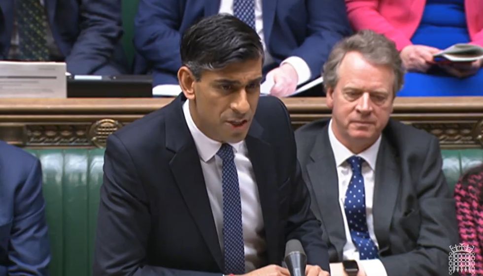 Prime Minister Rishi Sunak speaks during Prime Minister's Questions in the House of Commons, London. Picture date: Wednesday January 11, 2023.