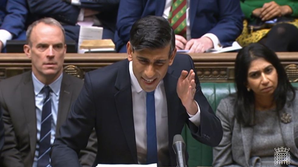 Prime Minister Rishi Sunak speaks during Prime Minister's Questions in the House of Commons, London.