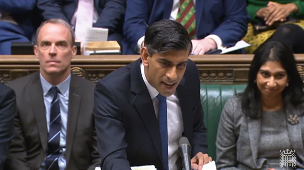 Prime Minister Rishi Sunak speaks during Prime Minister's Questions in the House of Commons, London.