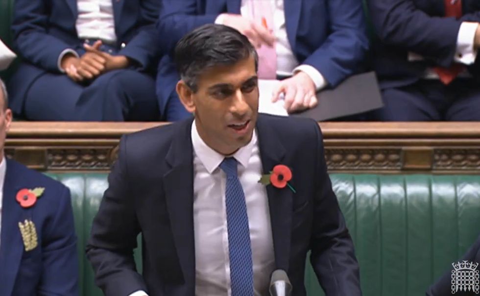 Prime Minister Rishi Sunak speaks during Prime Minister's Questions in the House of Commons, London.