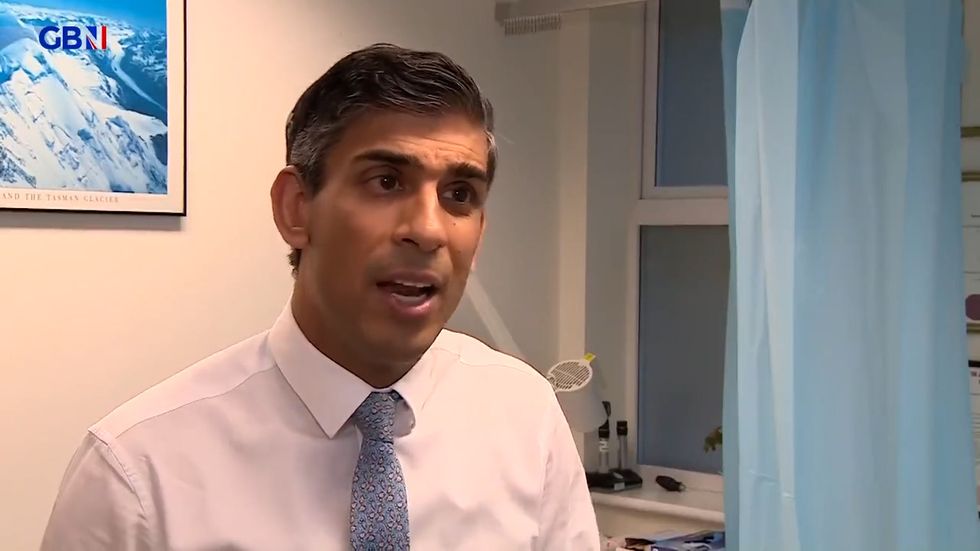 Prime Minister Rishi Sunak visiting a doctor's surgery in Darlington