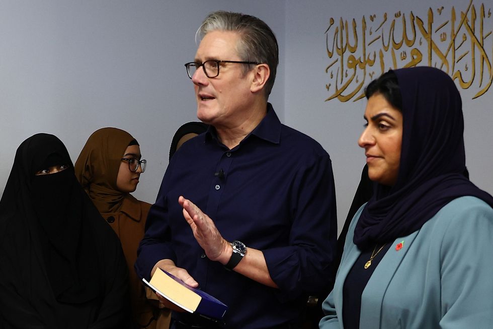 Prime Minister Sir Keir Starmer and Home Secretary Shabana Mahmood (right) during a visit to Peacehaven Mosque in East Sussex