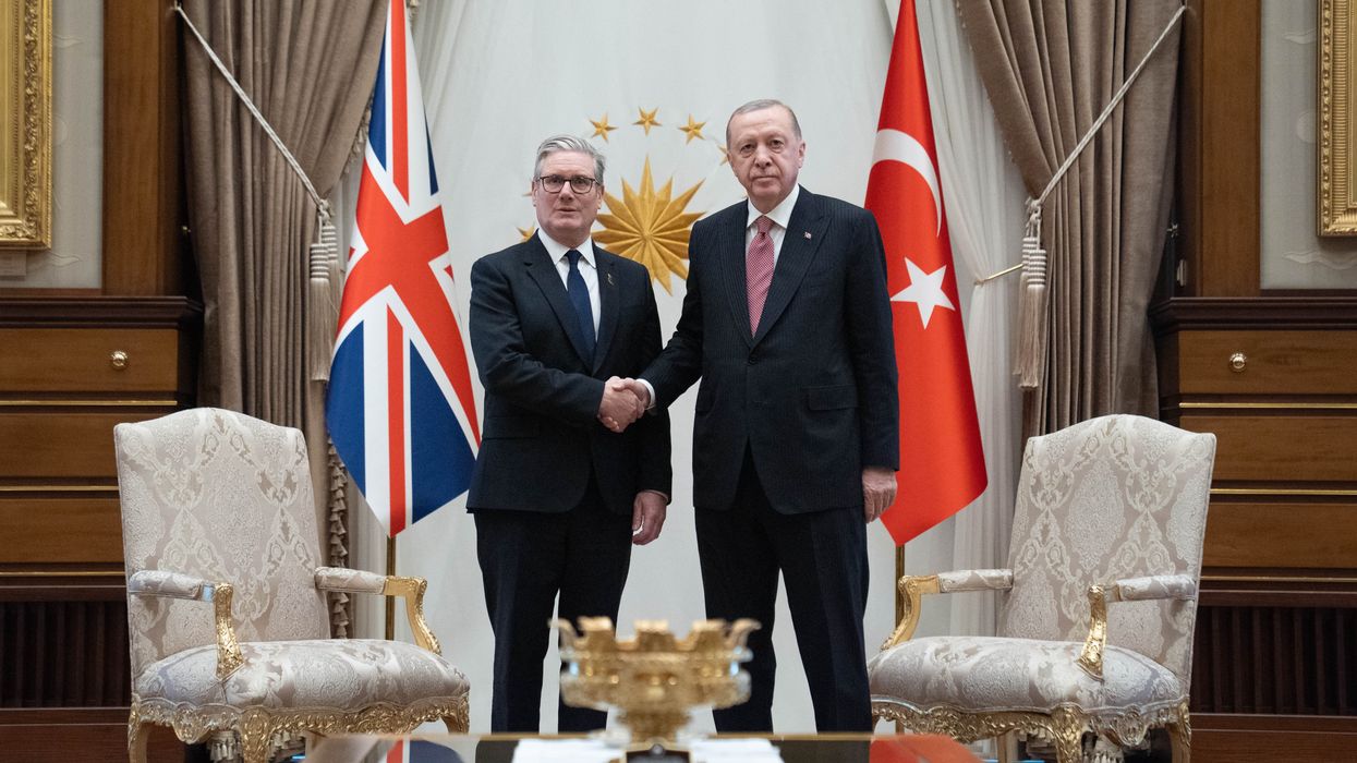 Prime Minister Sir Keir Starmer (left) meeting with Turkish President Recep Tayyip Erdogan at the Presidential Palace in Ankara, during a visit to Turkey