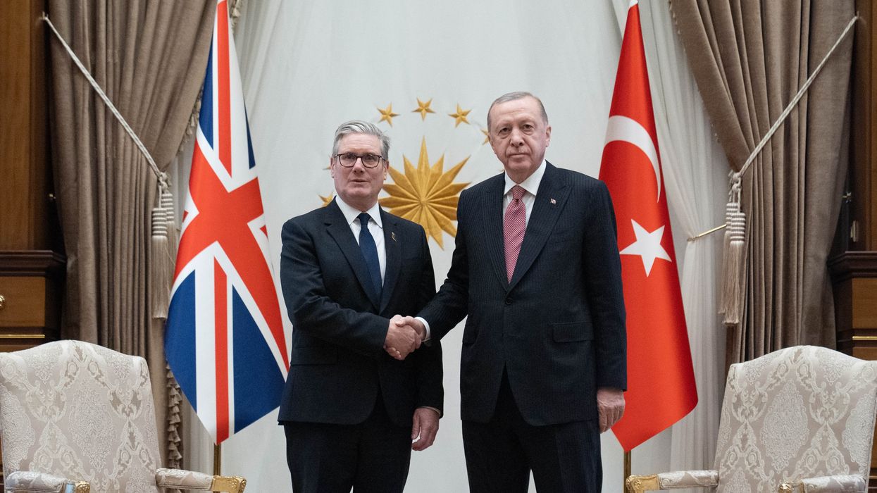 Prime Minister Sir Keir Starmer (left) meeting with Turkish President Recep Tayyip Erdogan at the Presidential Palace in Ankara, during a visit to Turkey