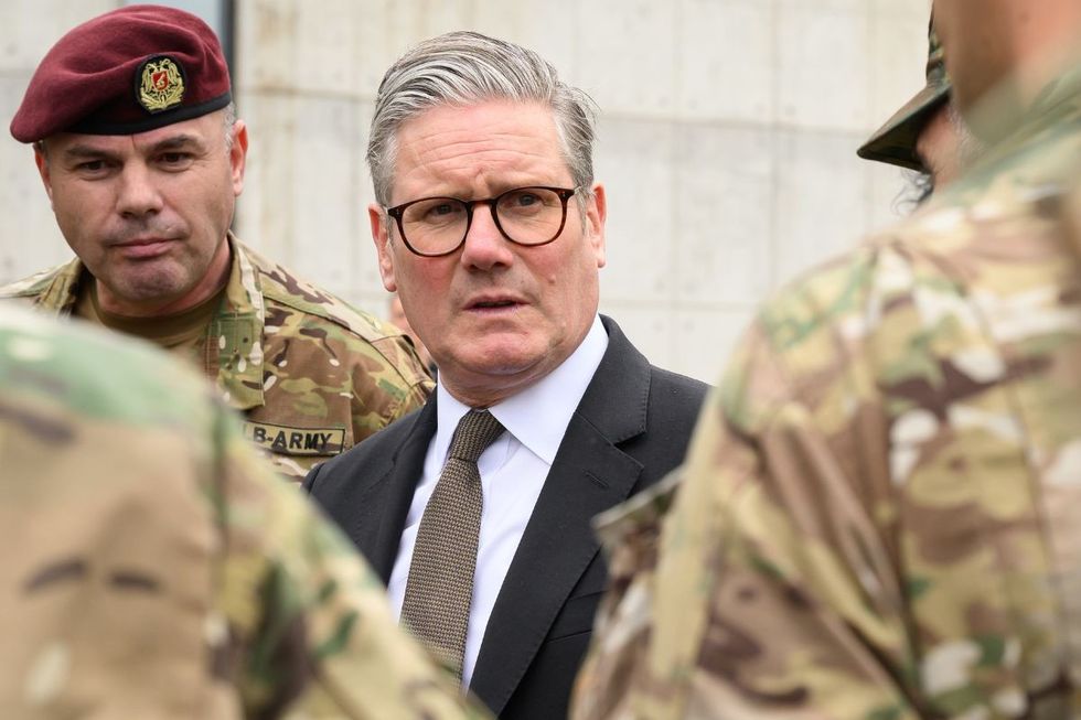 Prime Minister Sir Keir Starmer speaks to British and Albanian troops about their involvement with training Ukrainian troops under Operation Interflex