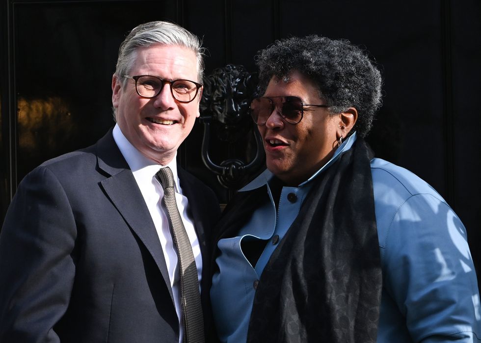 Prime Minister Sir Keir Starmer welcomes the Prime Minister of Barbados Mia Mottley to Downing Street,\u200b